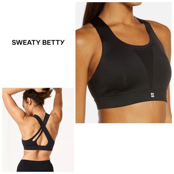 New. Sweaty Betty black sports bra. 32C. Retails $80 - Picture 1 of 11